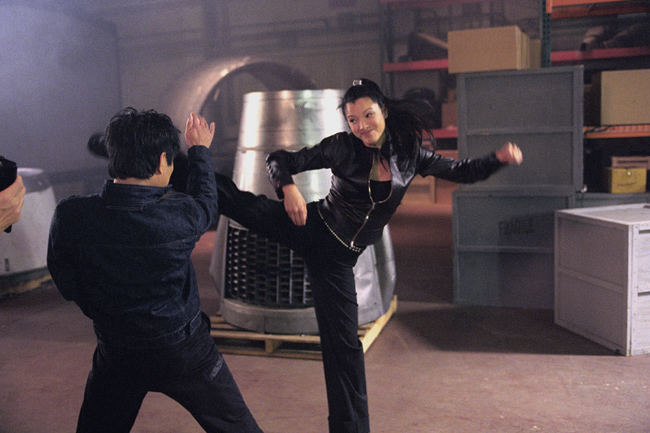 Jet Li and Kelly Hu in Cradle 2