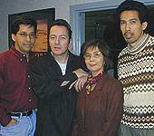 Joe Strummer with Randy, Pat and Chris Chin